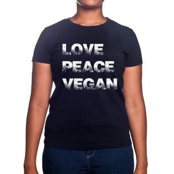 Love Peace Vegan - Tshirt Femme