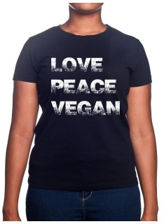 Love Peace Vegan - Tshirt Femme