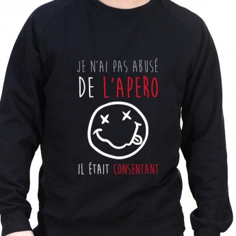 je n'ai pas abusé de l'apero il était consentant – Sweat Crewneck Homme Alcool Tshirt Homme Alcool